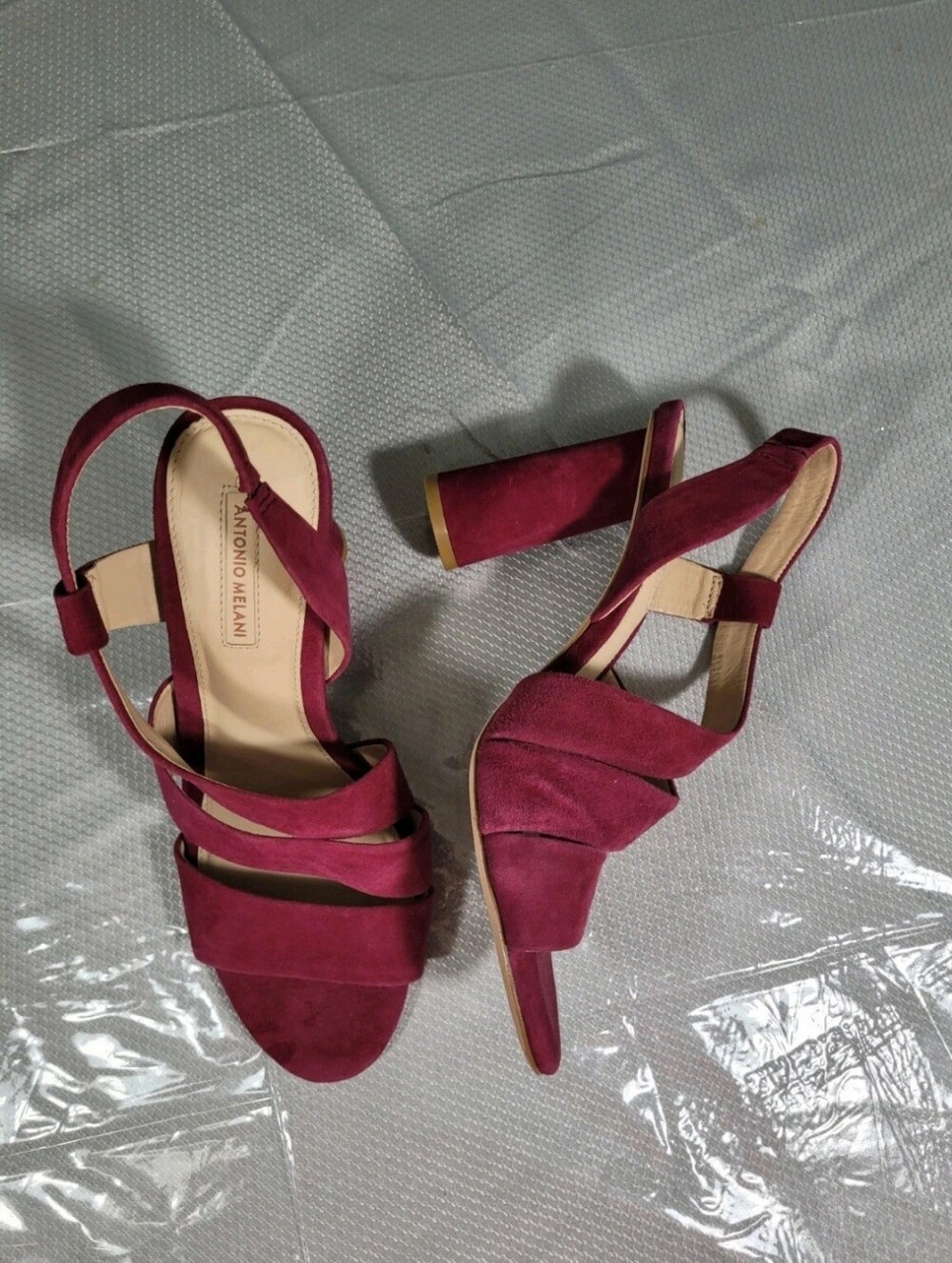 Antonio Melani 6.5 Layren Suede Slingback Block Heel Sandals 95 - Picture 5 of 8